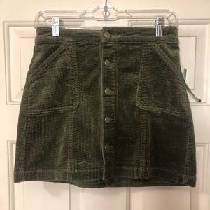 Olive green corduroy skirt size small